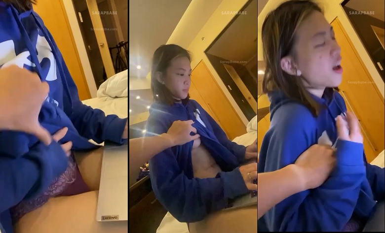 Minanyak ang Kolehiyalang Nobya habang ito ay gumagawa ng Report sa Laptop